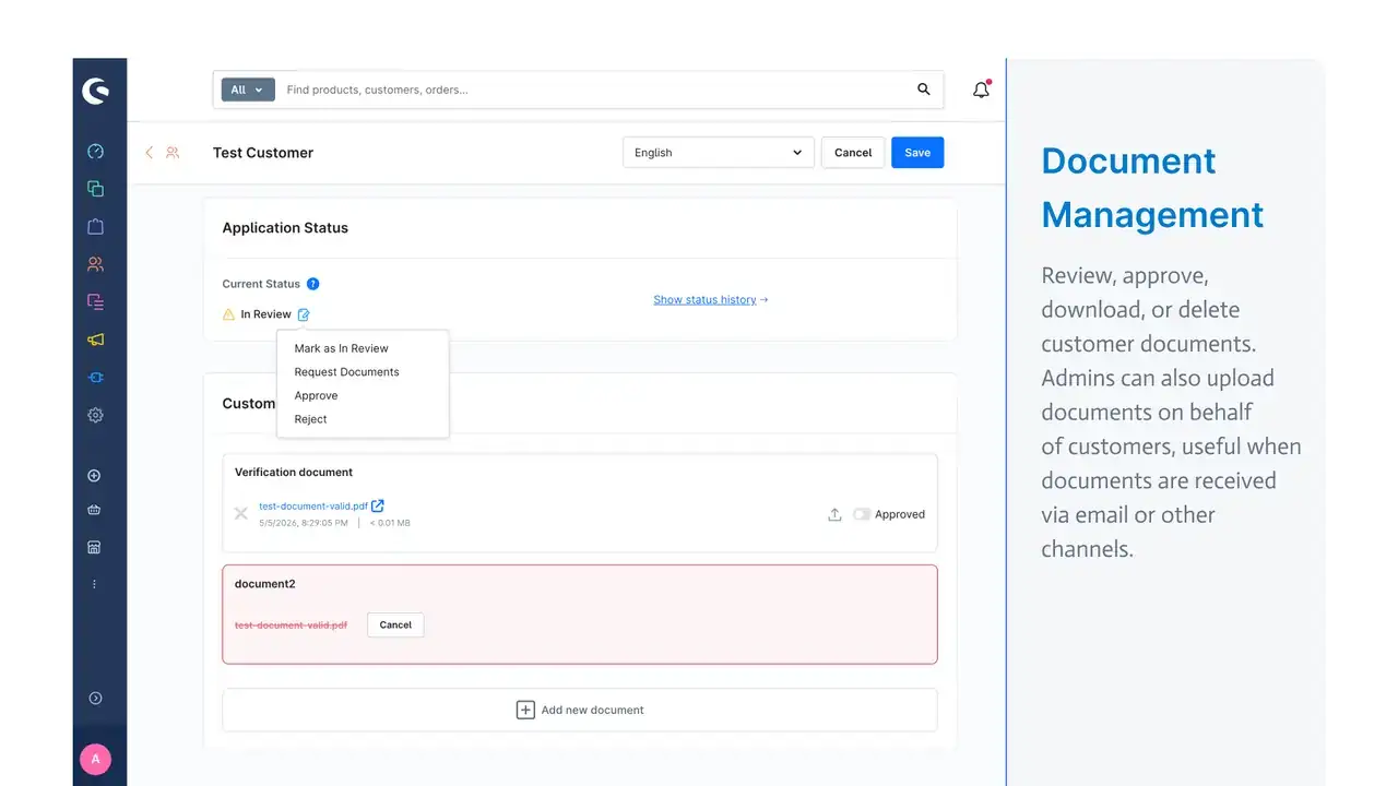 Admin document management and review
